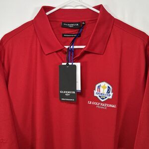Glenmuir 1891 Ryder Cup 2018 Le Golf National Polo Shirt Mens Size XL Red SS NWT